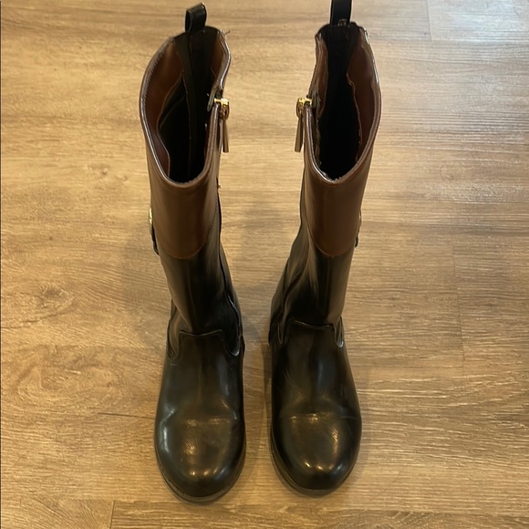 Michael Kors Black and Brown Riding Boots - Picture 2 of 5